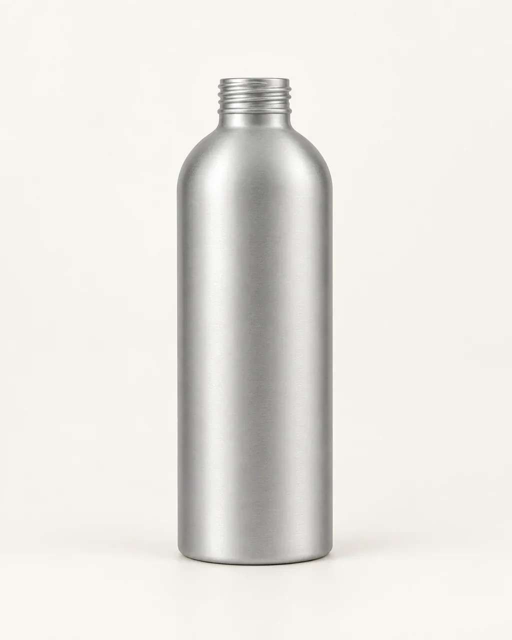 Brushed 400 mL round-shoulder aluminum bottle with a 24/410 neck