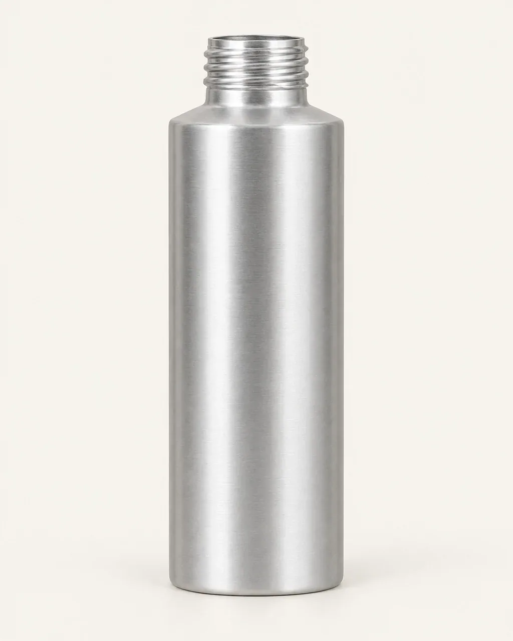 Straight-side 330 mL aluminum beverage bottle with a 28 mm neck